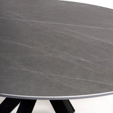 Logan 1200mm Grey Sintered Stone Round Dining Table - Pendle Village Furniture